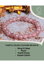 Fasetli Çilekli Kuvars Bileklik — görsel 1