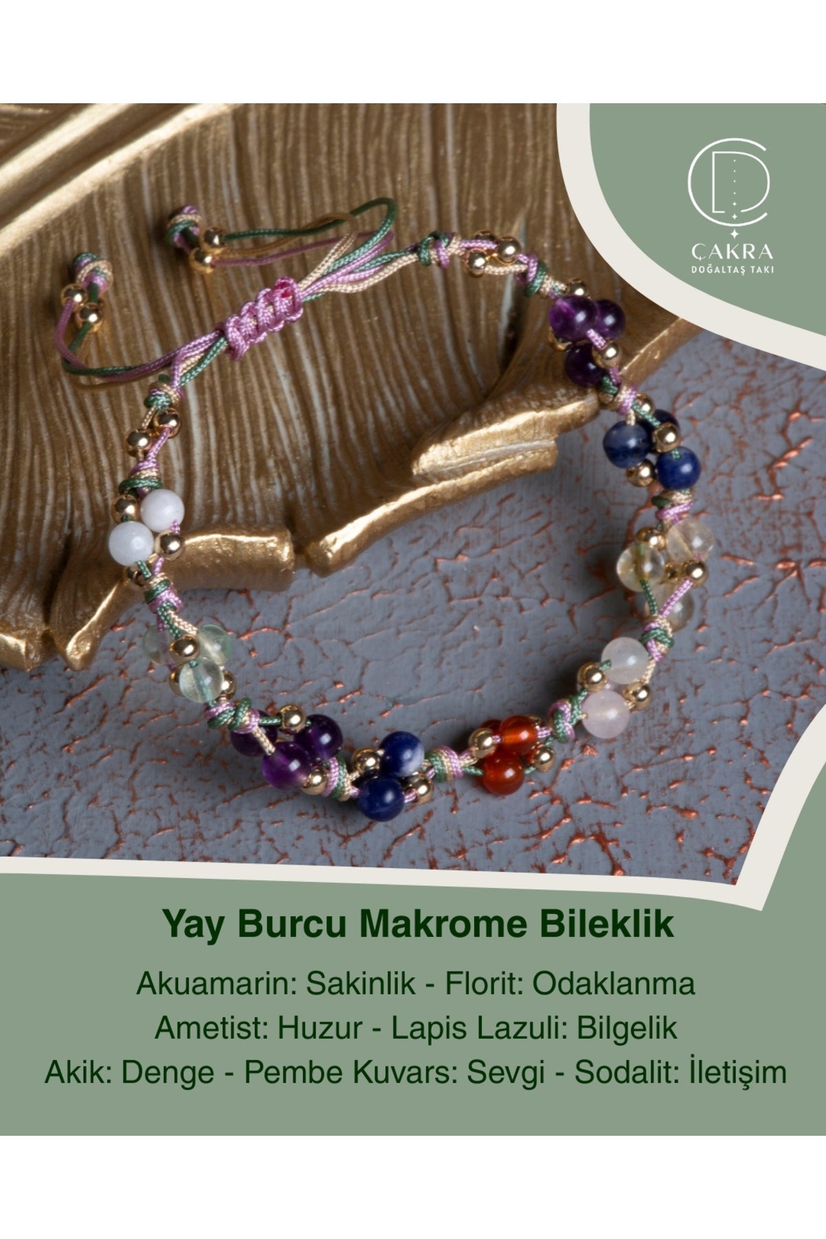 Yay Burcu Makrome Bileklik — görsel 1