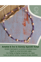 Ametist & İnci & Gümüş Aparatlı Kolye — görsel 1