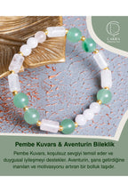 Pembe Kuvars & Aventurin Bileklik — görsel 1