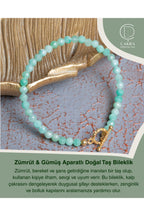 Zümrüt & Gümüş Aparatlı Doğal Taş Bileklik — görsel 1