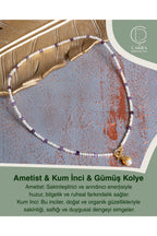 Ametist & Kum İnci & Gümüş Kolye — görsel 1