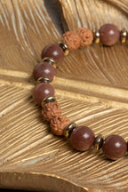 Sertifikalı Doğal Jasper ve Rudraksha Taşı Bileklik — görsel 3