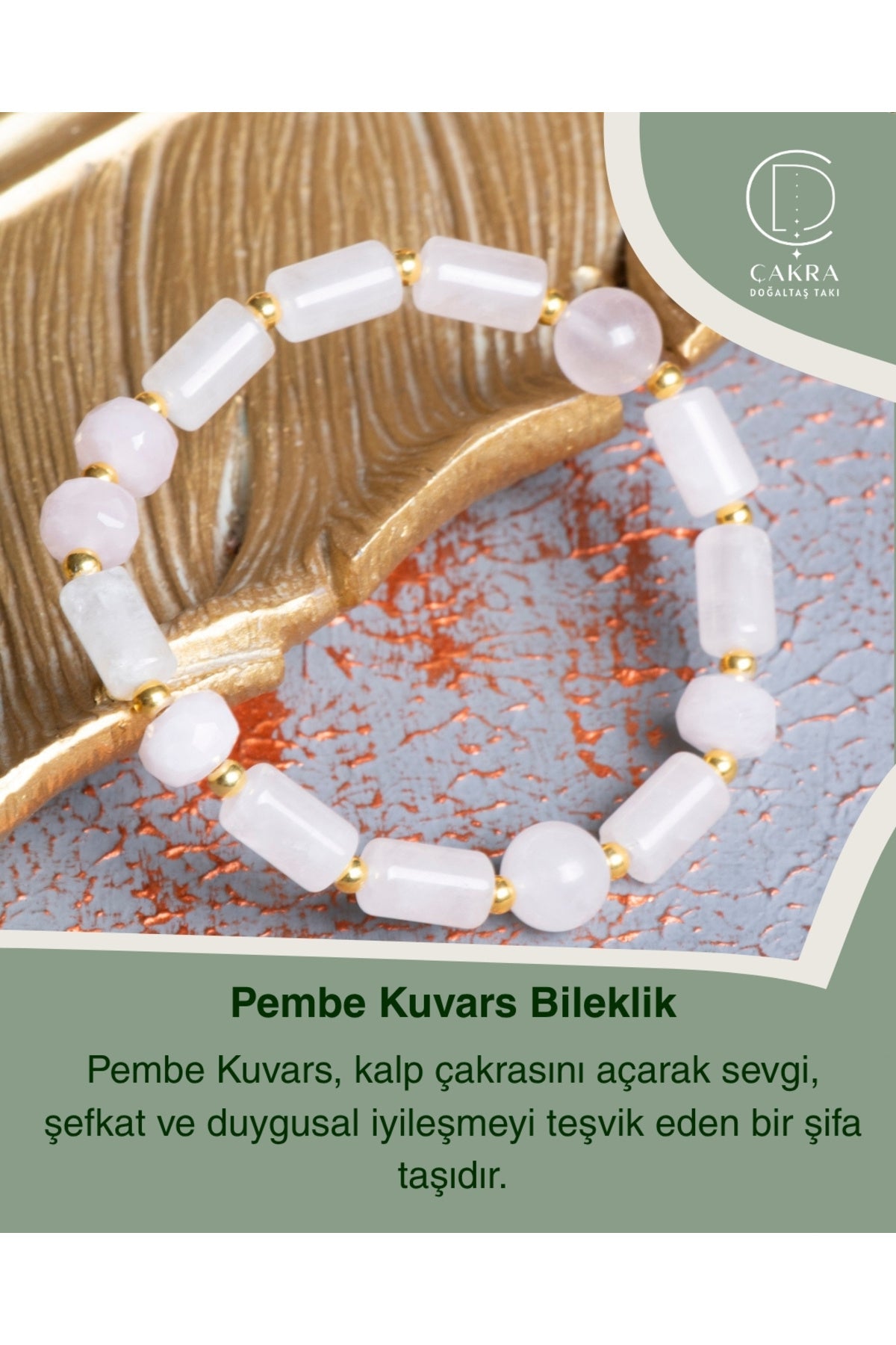 Pembe Kuvars Bileklik — görsel 1