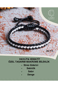 Havlit & Hematit Özel Tasarım Makrome Bileklik — görsel 1