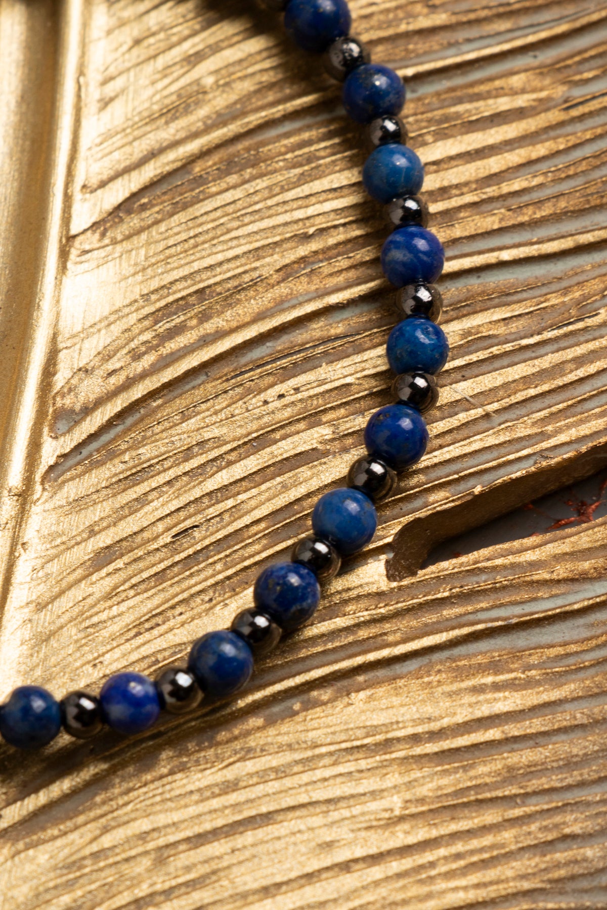 Sertifikalı Lapis Lazuli ve Hematit Doğal Taş Ayarlanabilir Bileklik — görsel 3