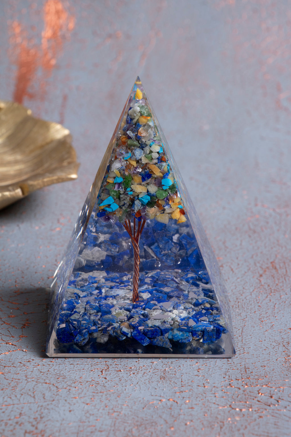 Lapis Lazuli & Çakra Ağaçlı Piramit — görsel 2