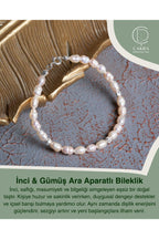 İnci & Gümüş Ara Aparatlı Bileklik — görsel 1