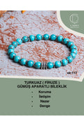 Turkuaz (Firuze) Gümüş Aparatlı Bileklik — görsel 1
