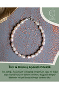 İnci & Gümüş Aparatlı Bileklik — görsel 1