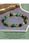 Zümrüt & Sitrin Doğal Taş Bileklik — görsel 1