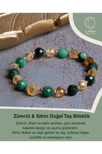 Zümrüt & Sitrin Doğal Taş Bileklik — görsel 1