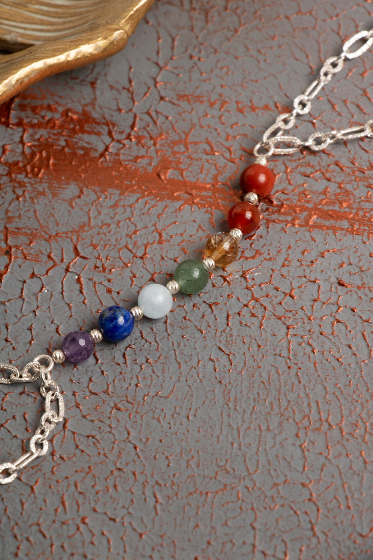 Sertifikalı Çakra Taşlı Şahmeran – Ametist, Lapis, Akuamarin, Yeşim, Sitrin, Akik, Jasper — görsel 3