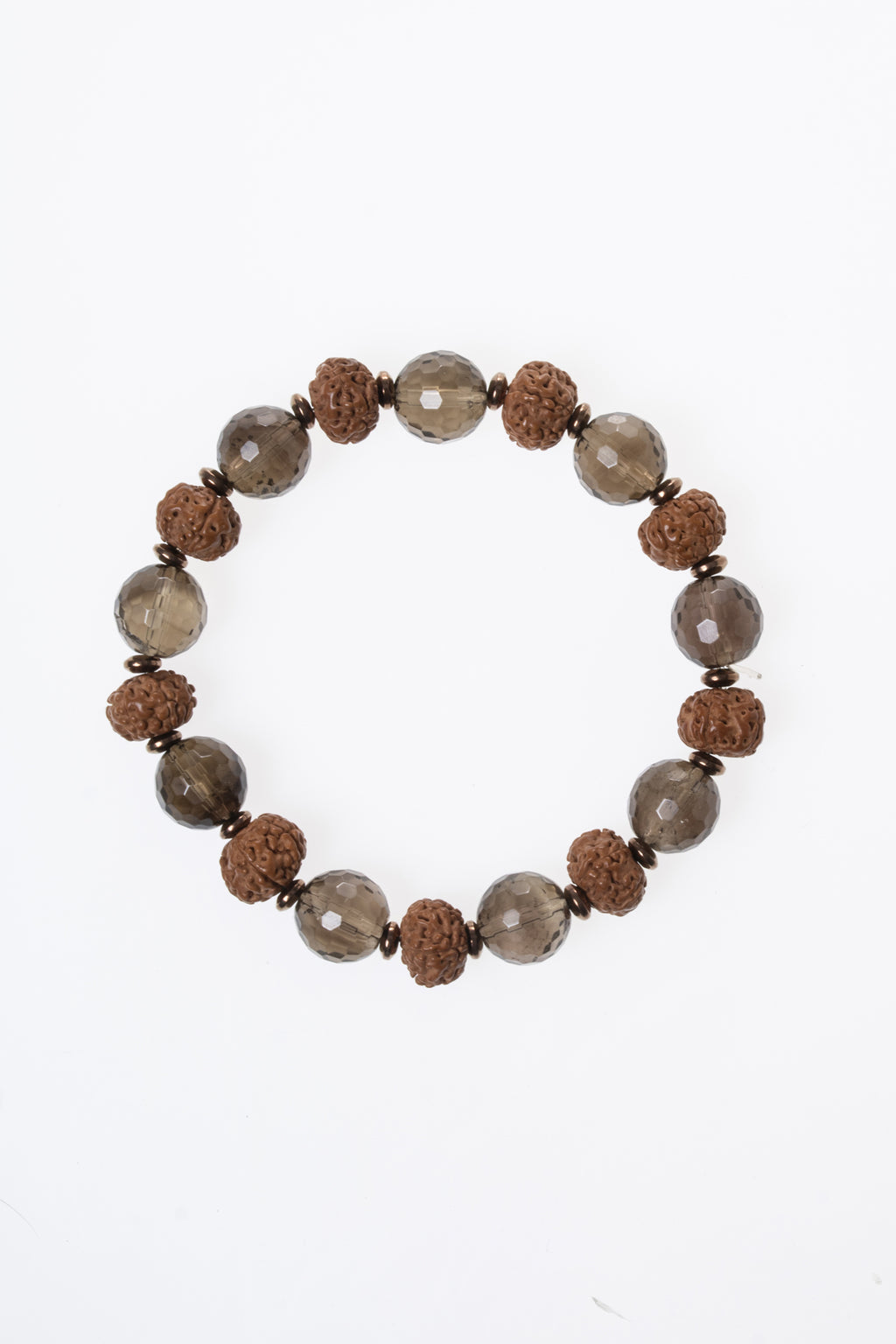 Rudraksha & Dumanlı Kuvars Bileklik — görsel 6