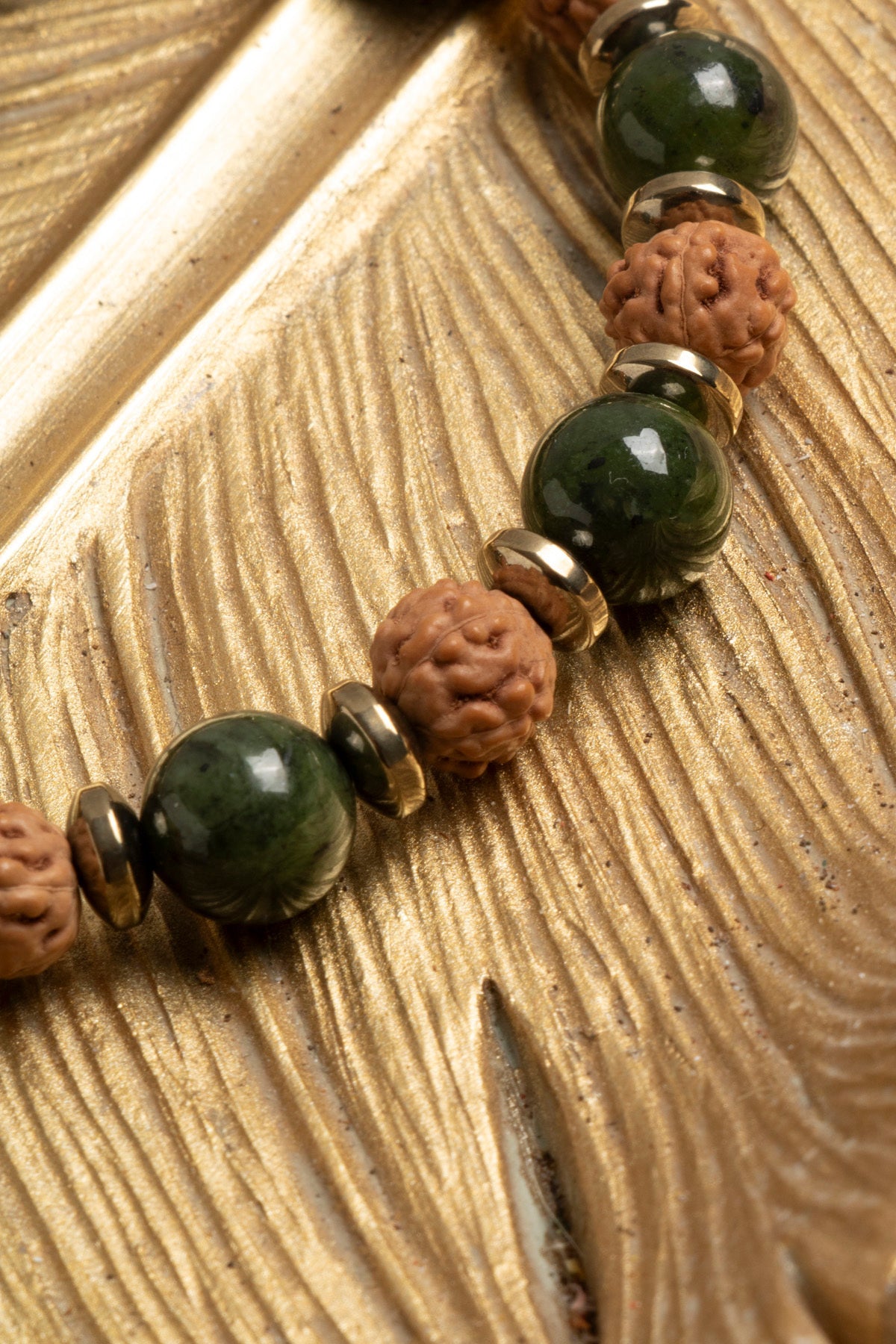 Sertifikalı Doğal Rudraksha, Yeşim ve Hematit Taşı Bileklik — görsel 3