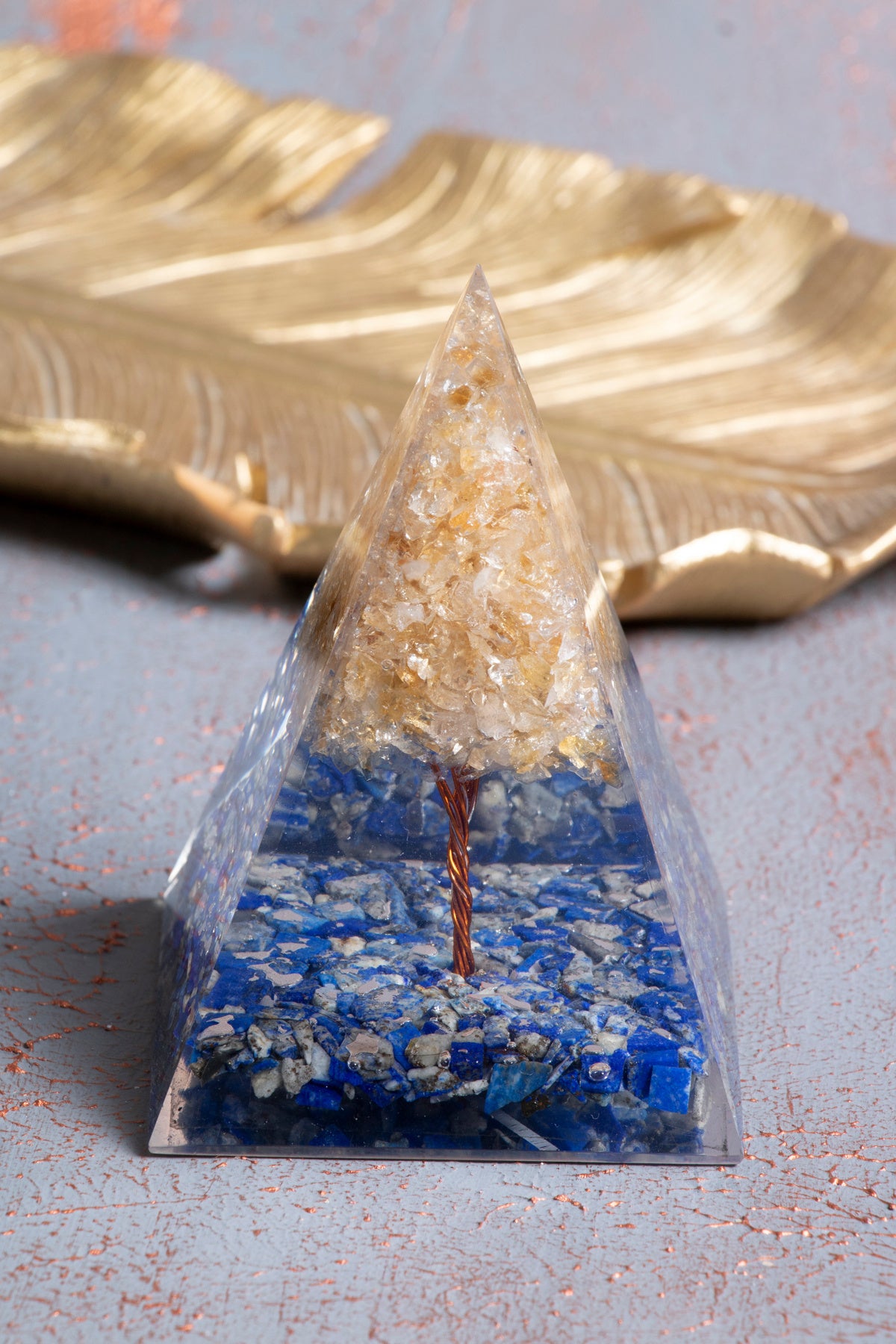 Lapis Lazuli & Sitrin Ağaçlı Piramit — görsel 2