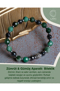 Zümrüt & Gümüş Aparatlı Bileklik — görsel 1