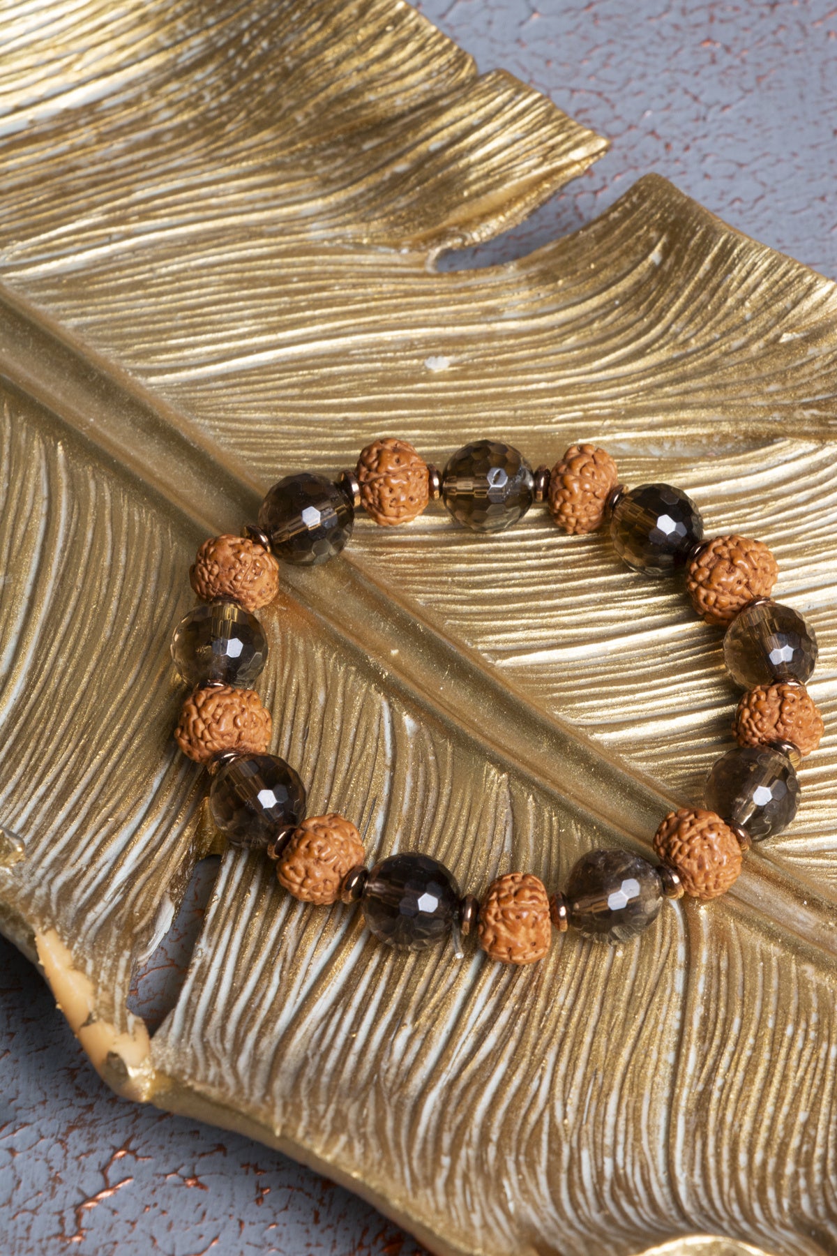 Rudraksha & Dumanlı Kuvars Bileklik — görsel 4