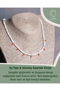 Ay Taşı & Gümüş Aparatlı Kolye — görsel 1
