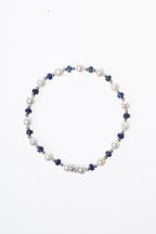 Lapis Lazuli & İnci & Gümüş Aparatlı Bileklik — görsel 6