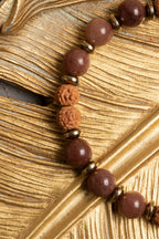 Sertifikalı Doğal Jasper ve Rudraksha Taşı Bileklik — görsel 4