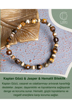 Kaplan Gözü & Jasper & Hematit Bileklik — görsel 1