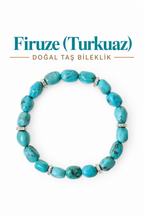 Firuze (Turkuaz) Gümüş Aparatlı Bileklik