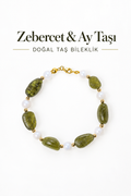 Zebercet & Ay Taşı & Gümüş Aparatlı Bileklik