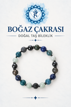 Boğaz Çakrası & Zirkon Aparatlı Makrome Bileklik
