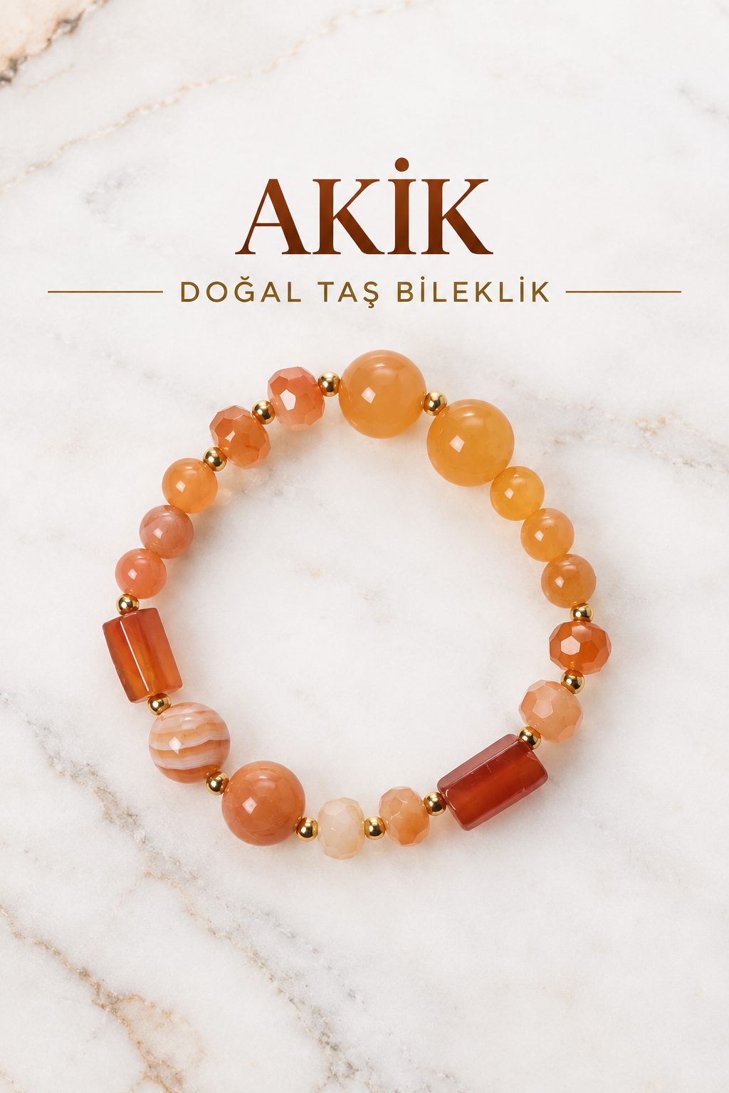 Akik Doğal Taş Bileklik