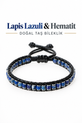 Lapis Lazuli & Hematit Özel Tasarım Makrome Bileklik