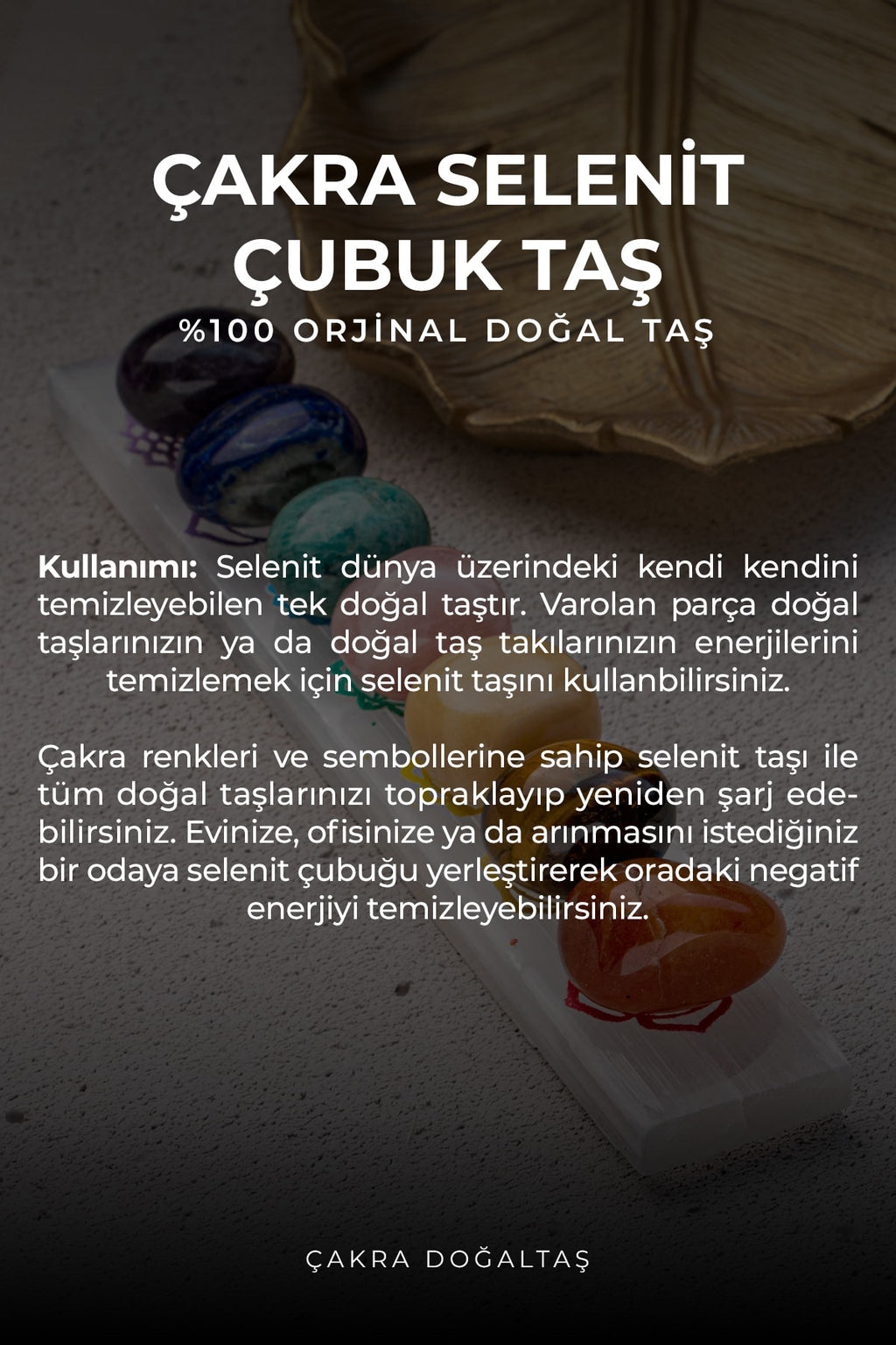 7'li & Selenit Doğal Taş Çubuk Arındırma- Şifalandırma Seti — görsel 2