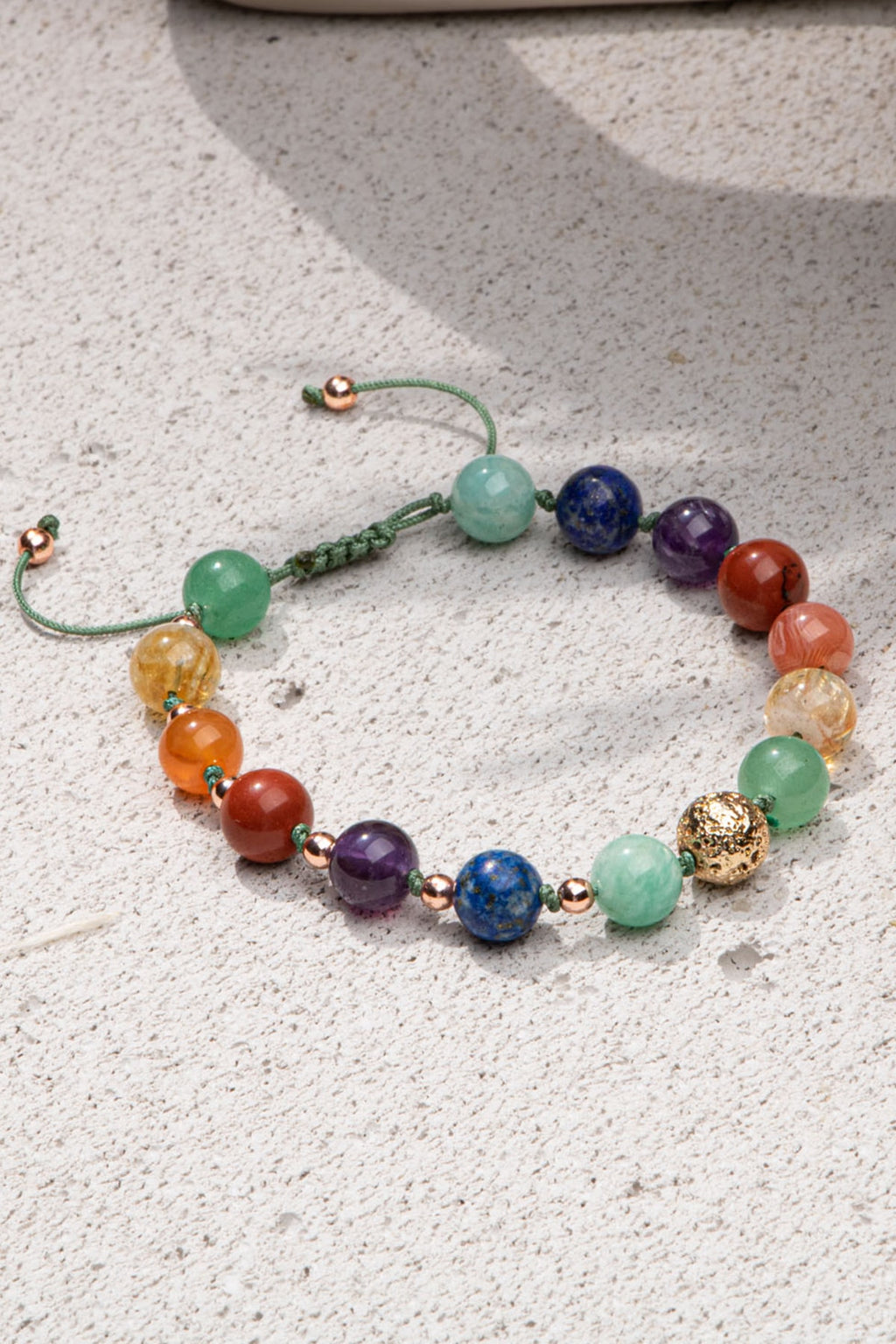 Lav Doğal Taşlı Tasarım 7'li Çakra Bilekliği (amazonit, Lapis, Ametist, Sitrin, Aventurin, Akik) — görsel 2