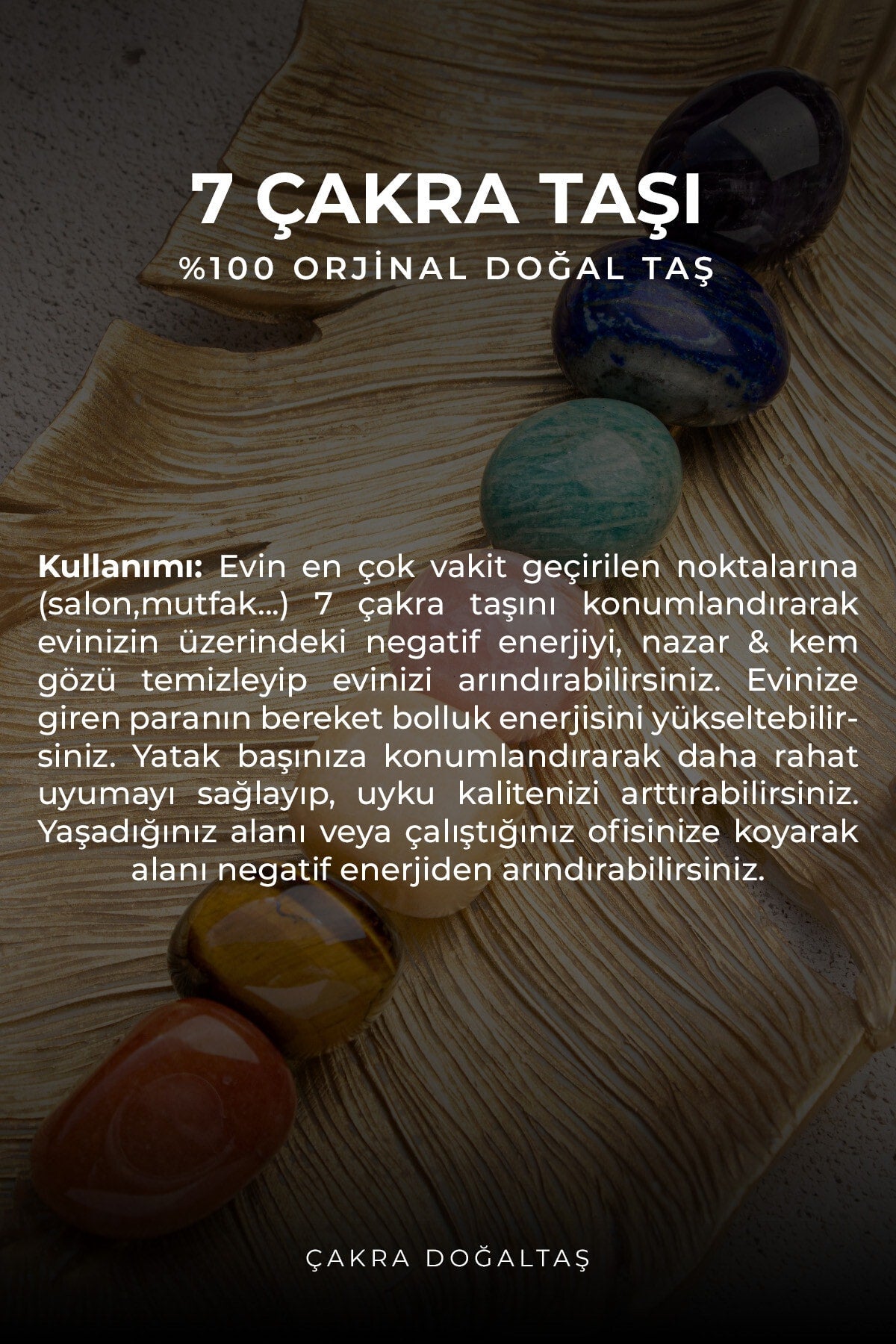 7 Tımbıl- Avuç & Şans Taşı Dekorasyon Şifalanma Seti — görsel 2