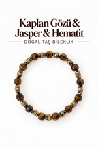 Kaplan Gözü & Jasper & Hematit Bileklik
