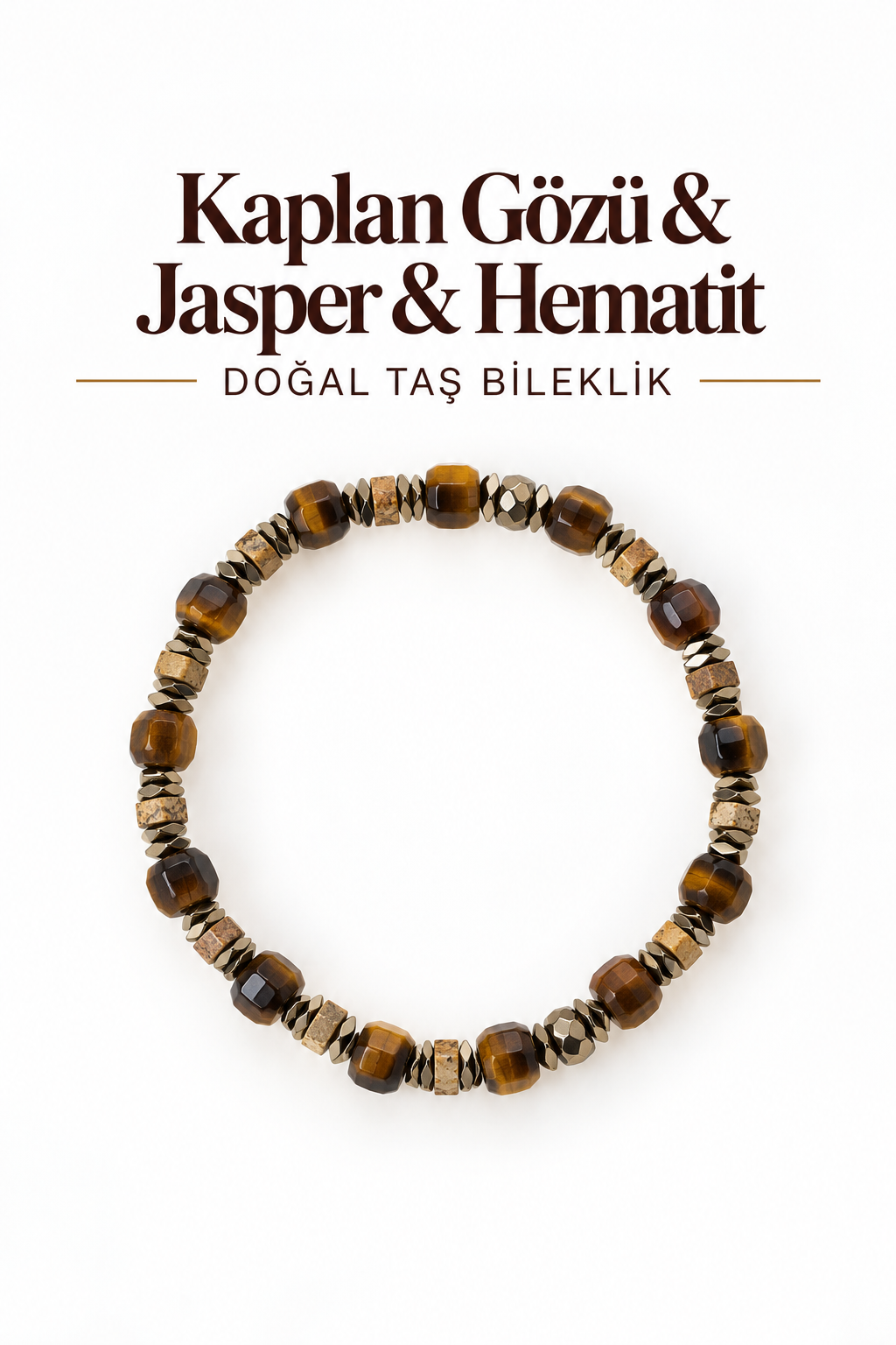 Kaplan Gözü & Jasper & Hematit Bileklik