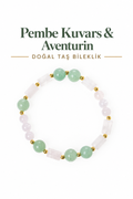 Pembe Kuvars & Aventurin Bileklik