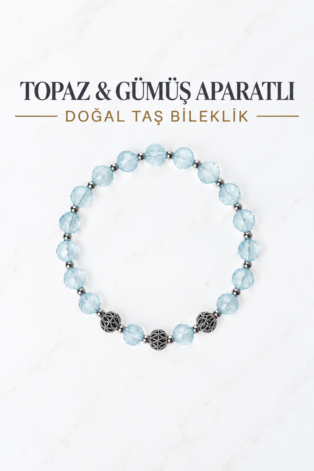 Topaz & Gümüş Aparatlı Bileklik