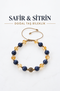 Safir & Sitrin Gümüş Aparatlı Makrome Bileklik