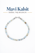 Mavi Kalsit & Gümüş Aparatlı Bileklik
