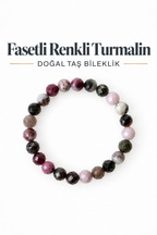 Fasetli Renkli Turmalin Bileklik