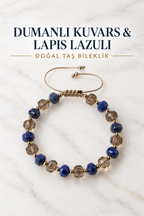 Dumanlı Kuvars & Lapis Lazuli Makrome Bileklik