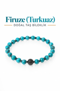 Firuze (Turkuaz) Zirkon Aparatlı Doğal Taş bileklik