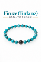 Firuze (Turkuaz) Zirkon Aparatlı Doğal Taş bileklik