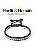 Havlit & Hematit Özel Tasarım Makrome Bileklik