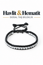 Havlit & Hematit Özel Tasarım Makrome Bileklik