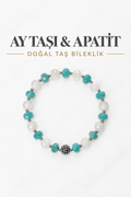 Ay Taşı & Apatit & Gümüş Aparatlı Bileklik