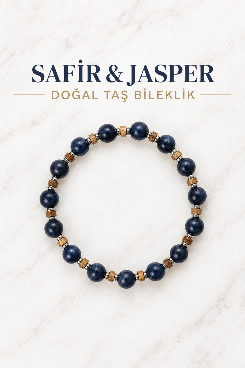 Safir & Hematit Doğal Taş Bileklik