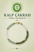 Kalp Çakra & Gümüş Kapama Bileklik