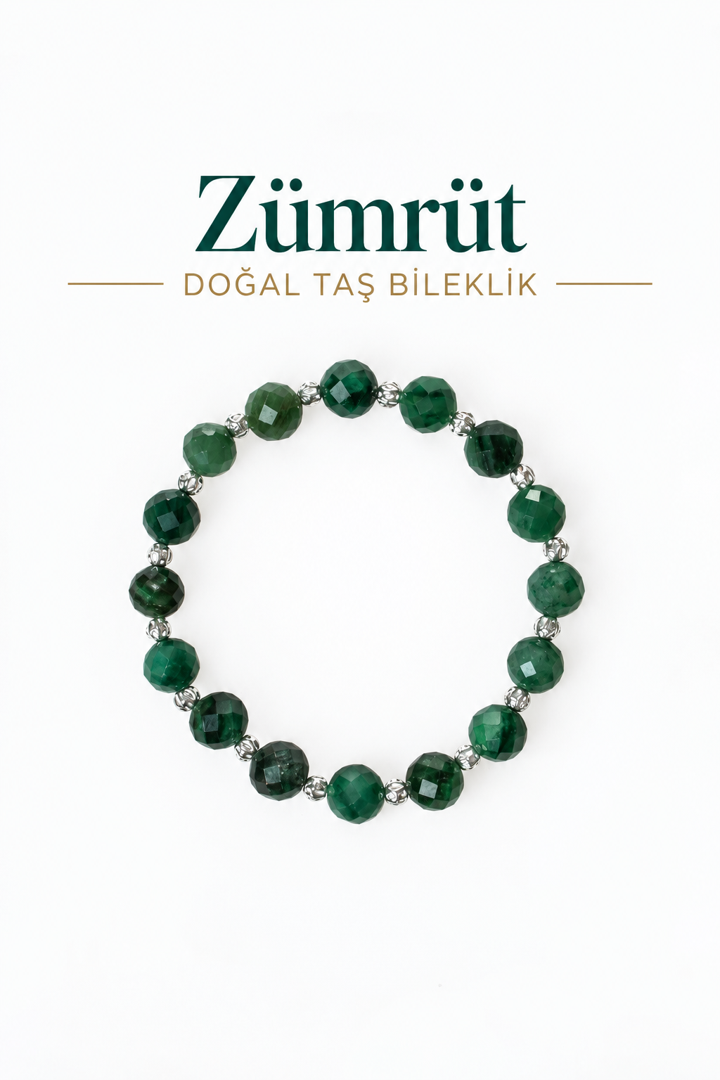 Zümrüt & Gümüş Aparatlı Bileklik